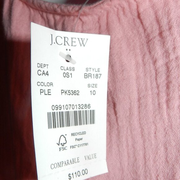J.Crew Factory $110 Belted Gauze Midi Dress in Pink Size 10 🆕FAST⌚📦🏃🏻💨⚡🚚 - Picture 6 of 14